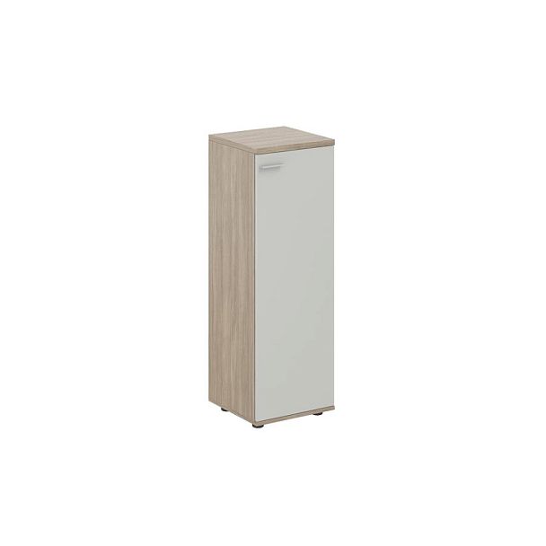 Шкаф средний 400х400х1200, 1 дв., з.ст HDF, правый / корпус: дуб темный; фасад: серый бархат Сигма / Sigma - Вид 1