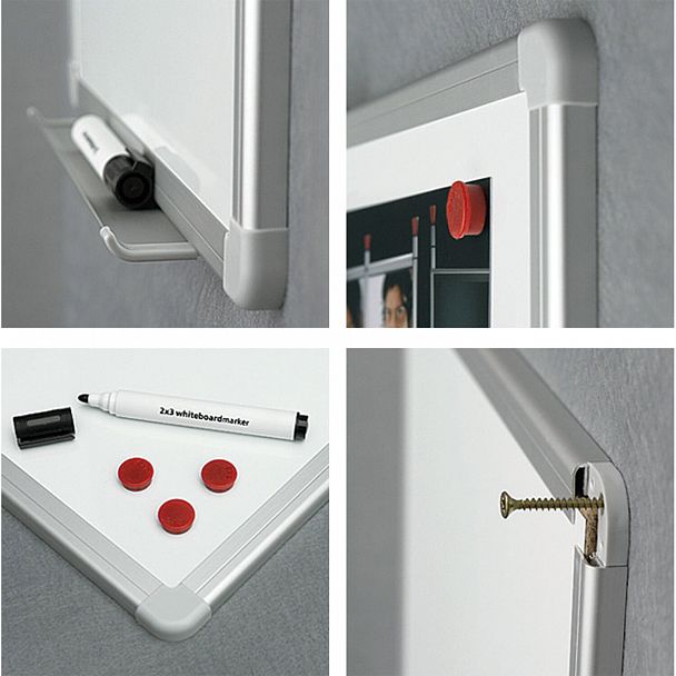 Доска магнитно-маркерная 120х240 см, алюминиевая рамка, лаковое покрытие, 2х3 (Польша), TSA1224 - Вид 3