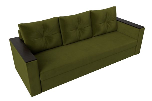 Диван прямой Атланта Лайт без стола (полностью микровельвет зеленый) - Вид 5