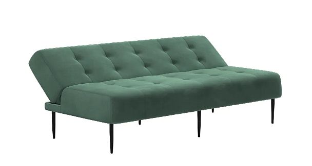 Monaco диван-кровать прямой трехместный, без подлокотников, бархат зеленый 19 - Вид 4