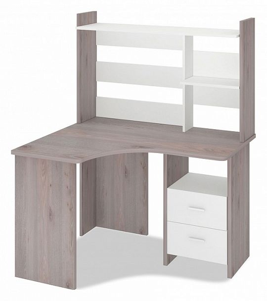 Стол компьютерный Домино Лайт СКЛ-Угл120+НКЛ-120 Белый/Нельсон левый - Вид 1