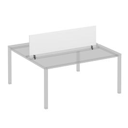 Экран с кронштейнами фронтальный для станции 160 на сером каркасе КФ Комфорт КФ К.С 848 БП белый премиум - Фото предпросмотра