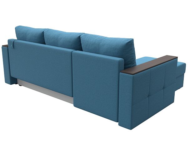 Диван угловой Валенсия Лайт левый угол Рогожка голубой - Вид 6