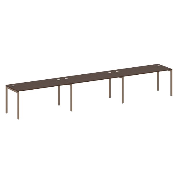 Metal System Quattro Р. ст. на 3 раб. места на П-образном м/к 40БП.СМ-3.4 Венге/Мокко металл 4800*720*750 - Вид 1