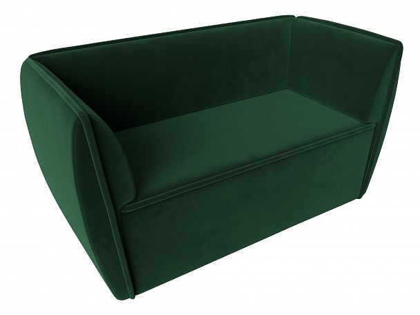Прямой диван Бергамо 2-х местный (полностью велюр зеленый) - Вид 5