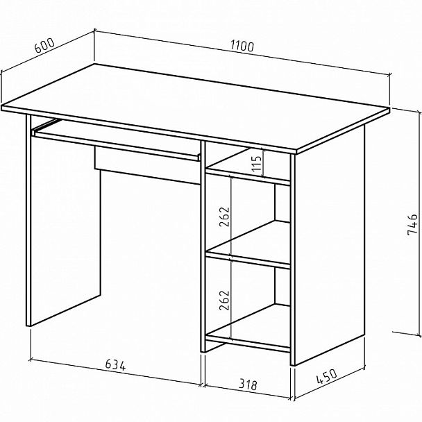 Стол компьютерный Лайт-3К - Вид 2