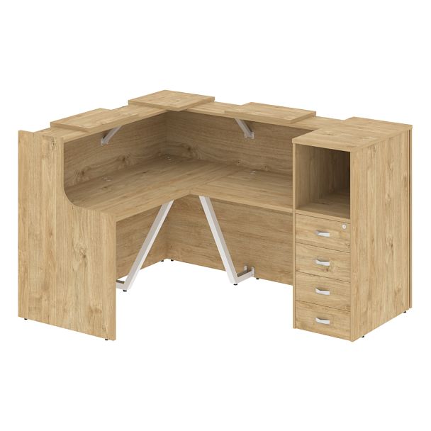 Ресепшн Г-образный "Onix" O.R-K-26 тиквуд светлый - Вид 1