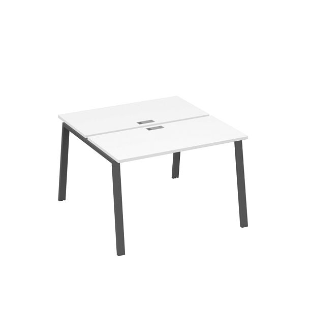 Рабочая станция (2х120) на каркасе TRE A4 А4 Б3 170  БП белый премиум / металлокаркас антрацит - Вид 1