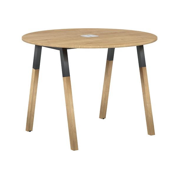 Стол FRST 1020 Дуб Гамильтон/Антрацит-Бук 1020х1020х733 FORTA - Вид 1