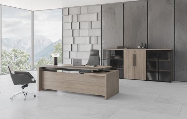 Стол для переговоров составной U.RUS РС 147 ДЧ дуб виченца/лава серая - Вид 10