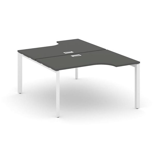 Style Project Next Рабочая станция эргономичная SN-59P.DRPA-021 Антрацит/Металл Белый/Белый Заглушка 1380*1632/1992*750 - Вид 1