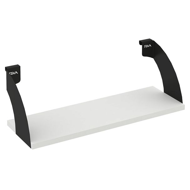 Навесные полки. Кронштейны+ЛДСП полка 600мм MAN-41-6 Белый бриллиант/Чёрный металл 600*220*200 - Вид 1