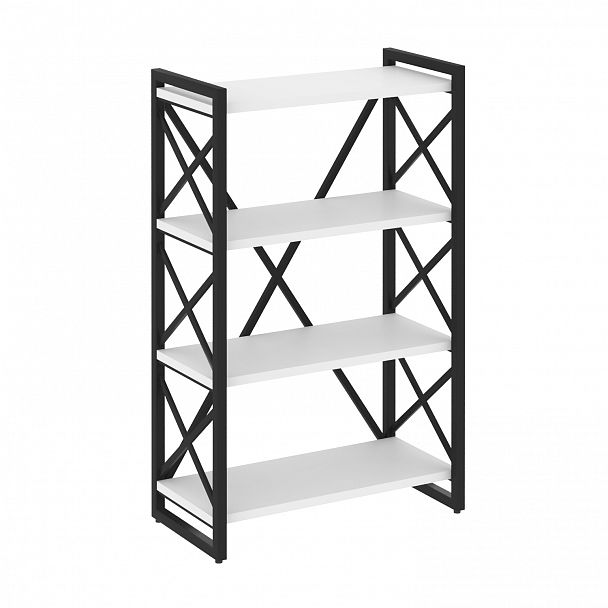 Стеллаж на опорах "Loft" VR.L-MST.O-4.8 белый бриллиант/черный - Вид 1