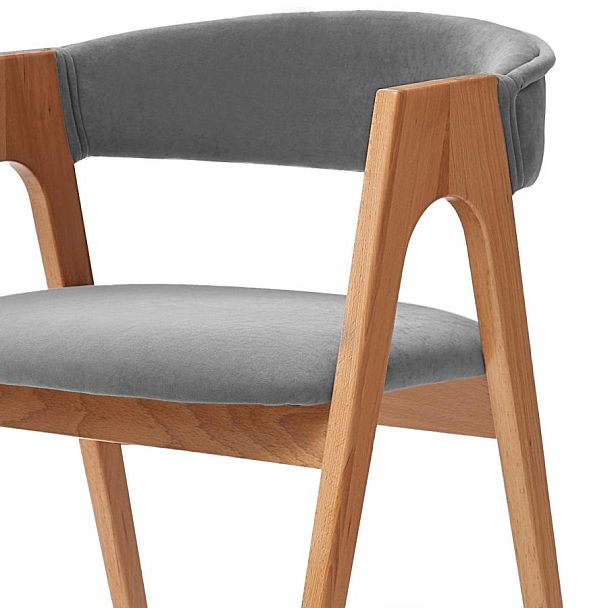 Стул деревянный Кайто Бук натуральный/Светло-Серый - Вид 4