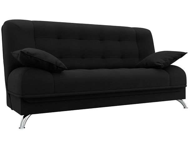 Диван Книжка Анна (полностью микровельвет черный) - Вид 1