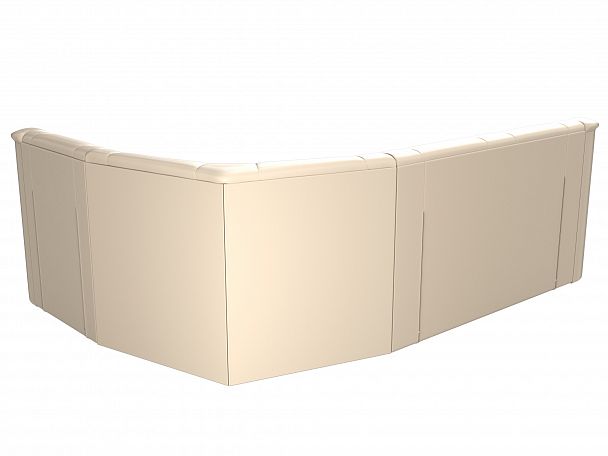 Угловой диван Карелия правый (полностью экокожа бежевая) - Вид 7