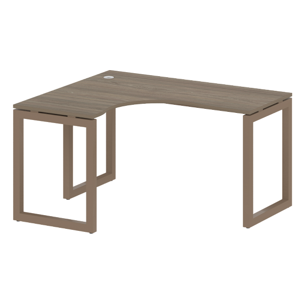 Metal System Quattro Стол криволинейный левый на О-образном м/к 50БО.СА-3 (L) Вяз/Мокко металл 1400*1200*750 - Вид 1