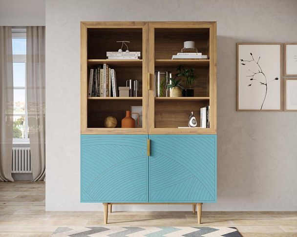 Буфет с двумя дверками Line LN11/GR1/blue - Вид 4