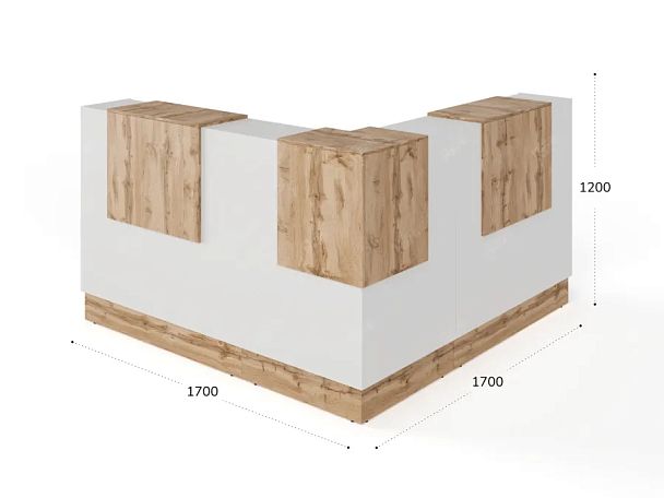 RTD093-170-V ТАНДЕМ / TANDEM Стойка ресепшн угловая 7-170 1700х1700х1200 Вотан - Вид 2