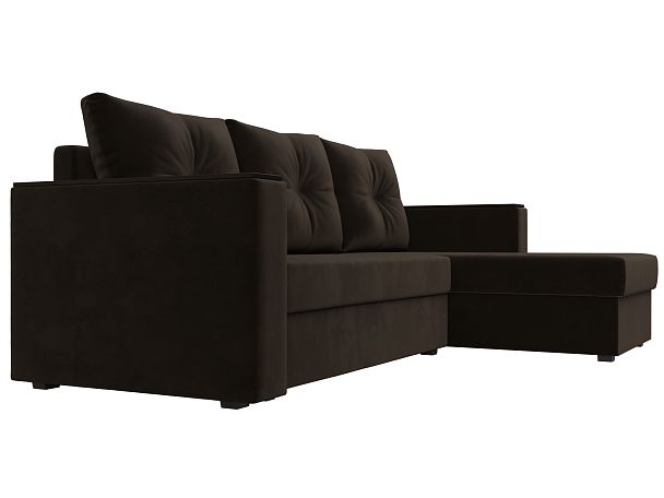 Угловой диван Атланта Лайт Б/С правый (полностью микровельвет коричневый) - Вид 3