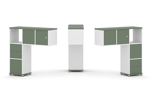 Concept Надставка низкая CN.DNN-004 Кобо/Белый Бриллиант/Металл Белый 1099*365*1130 - Вид 1