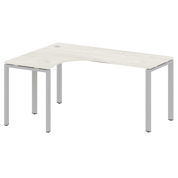 Metal System Стол криволинейный левый на П-образном м/к БП.СА-4 (L) Дуб наварра/Серый металл 1600*1200*750 - Вид 1