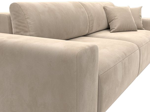 Диван прямой Лига-036 Классик Велюр бежевый - Вид 3