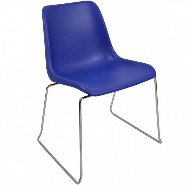 Стул Vicenza (пруток), каркас хром, синий, стопируемый - Вид 1