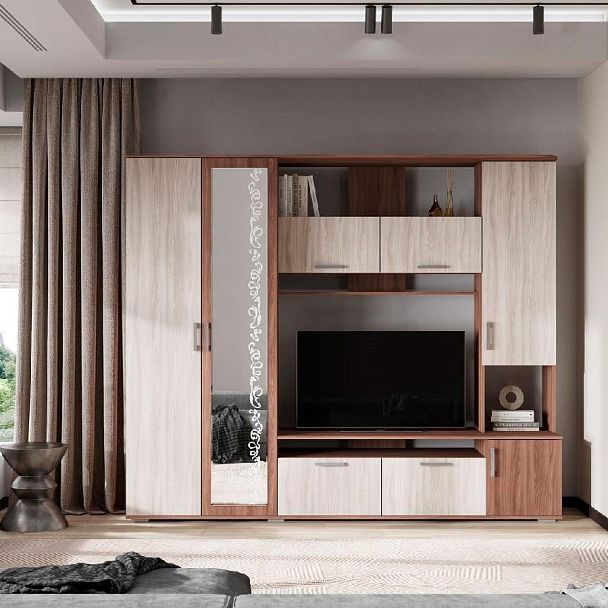 Гостиная Софи ЛДСП шимо темный/шимо светлый - Вид 3