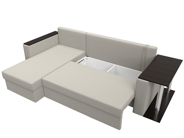 Диван угловой Атланта Лайт левый угол Рогожка бежевый - Вид 7