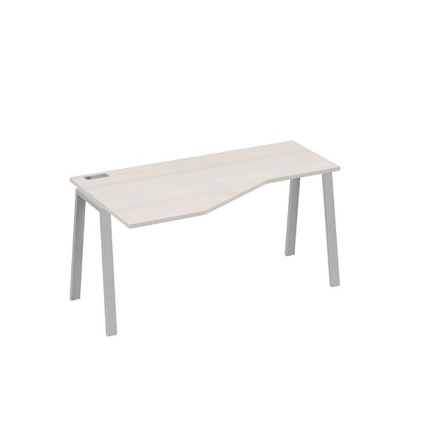 Стол эргономичный левый "Техно" на металлокаркасе TRE A4 А4 Б3 055 БП дуб / металлокаркас серый - Вид 1