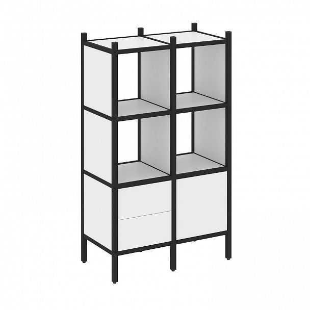 Стеллаж "Loft" VR.L-03 белый бриллиант/черный - Вид 1