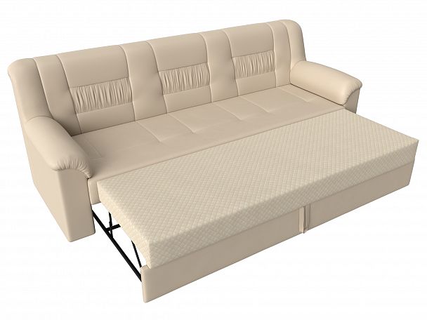 Прямой диван Карелия (полностью экокожа бежевая) - Вид 6