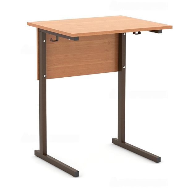 Стол ученический 111В, нерегулируемый, 1-местный, на прямоугольной трубе (м/к Коричневый, Серый, Черный), гр.5 - Вид 1