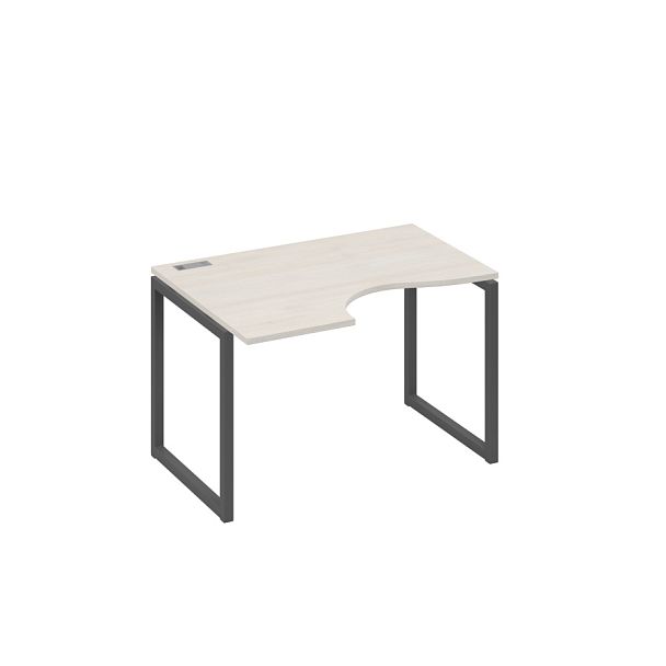 Стол эргономичный левый "Классика" на металлокаркасе QUATTRO A4 А4 Б4 041 БП дуб / металлокаркас антрацит - Вид 1