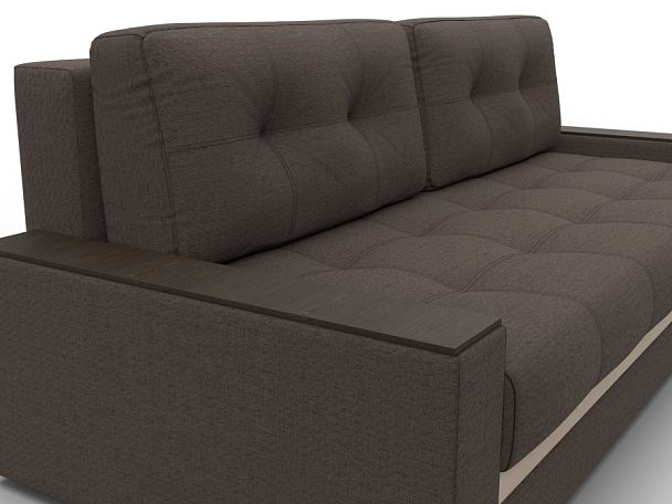 Диван прямой с декором Лига-096 НПБ Рогожка;Экокожа бежевый - Вид 4