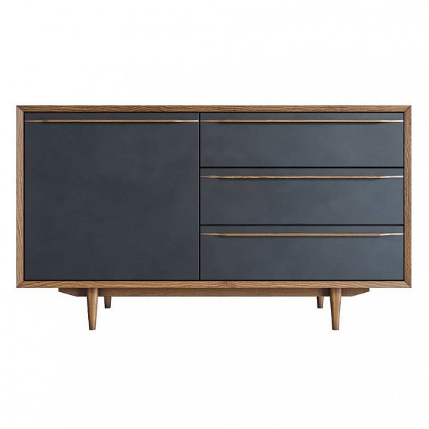 Комод "Bruni Black" с ящиками и дверкой - Вид 1