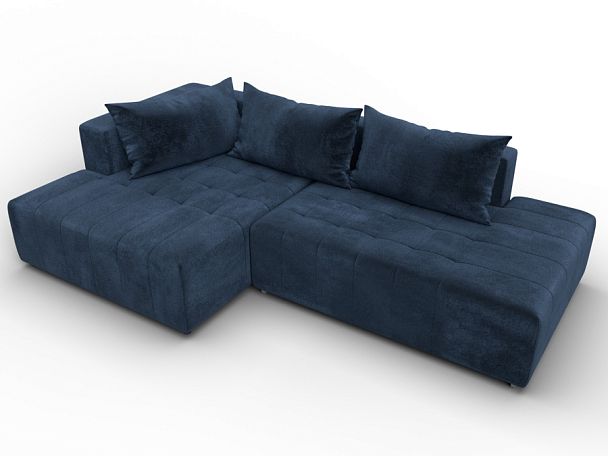Диван угловой Лига-103 НПБ угол левый Велюр синий - Вид 6