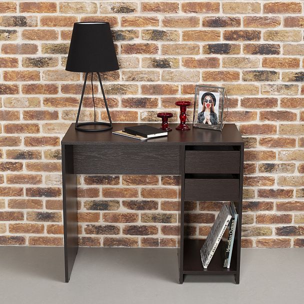 Стол письменный/компьютерный BRABIX "Scandi CD-017", 900х450х750 мм, 2 ящика, венге, 641896, ЦБ013706-3 - Вид 9