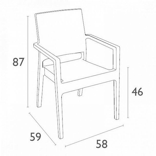 Кресло Ibiza серый - Вид 7