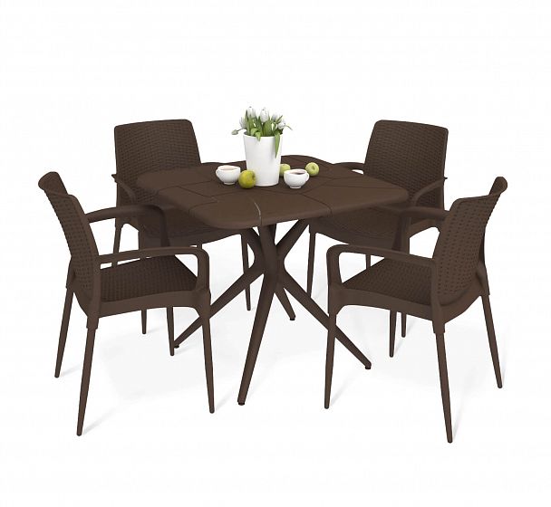 Обеденная группа Sheffilton SHT-DS213 коричневый/темный орех - Вид 2