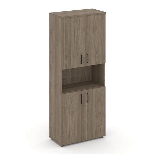 Стайл Проджект Шкаф высокий широкий SN.STS.E-107 Вяз Благородный/Черный Ручки 796*400*1982 - Вид 1