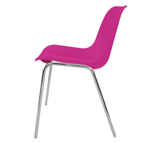 Стул Vicenza (4 ножки) Каркас хром, фиолетовый, РП+ИК, стопируемый - Вид 2