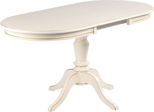 Стол деревянный раздвижной Анфея 110(150)х75х76 Слоновая кость с золотой патиной - Вид 5