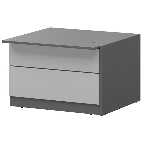 Модуль завершающий низкий левый СМР-11.10 Графит/Белый 1025x1000x750 Ресепшен Смарт - Вид 1