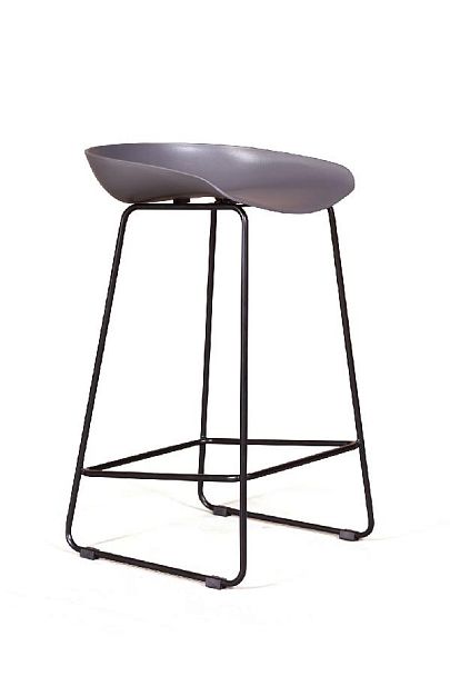 Стул полубарный Leo пластик серый - Вид 9