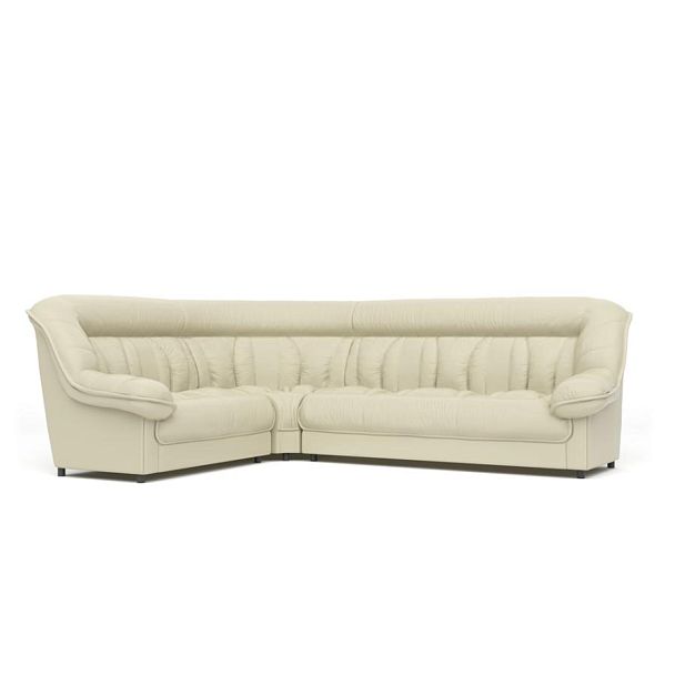 Диван угловой 2У3 Эдельвейс Ed/2y3 экокожа светло-бежевая CN1112 - Вид 1