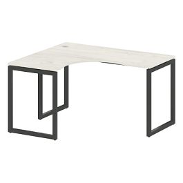 Metal System Quattro Стол криволинейный левый на О-образном м/к 40БО.СА-3 (L) Дуб наварра/Антрацит металл 1400*1200*750 - Фото предпросмотра