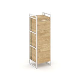 Rift Шкаф 3 ниши узкий RF.SU-31 (L) Тиквуд Светлый/Металл Белый 420*396*1286 - Фото предпросмотра