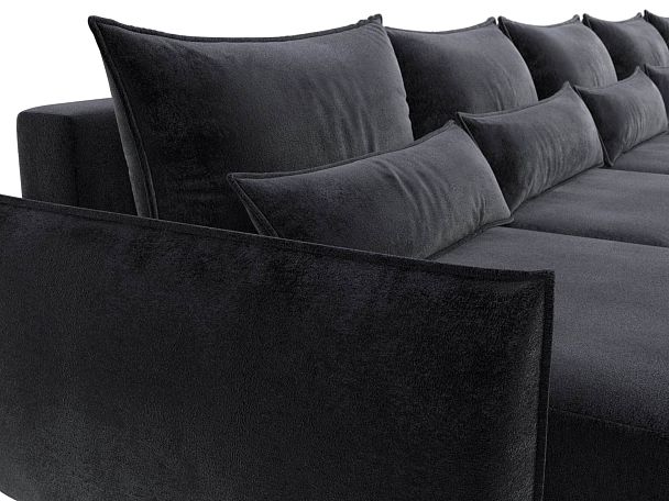 Диван п-образный Лига-051 НПБ МегаЛонг Велюр серый - Вид 4